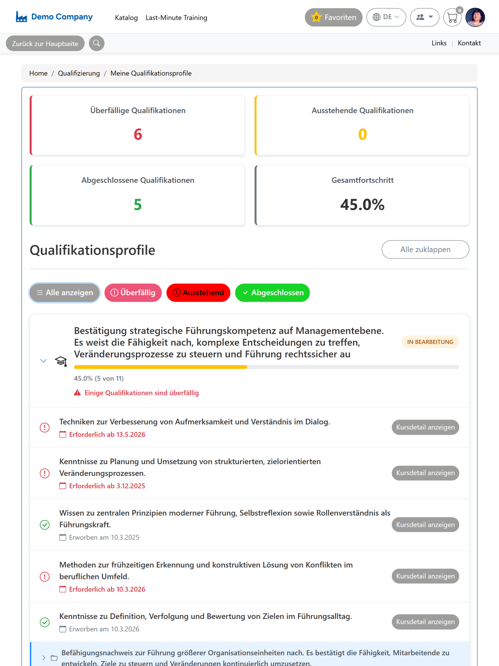 Lernpfad nach Qualifikationsprofil